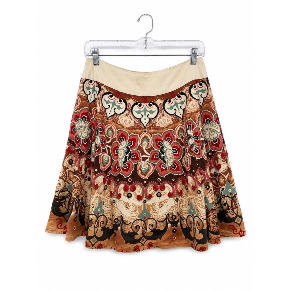 Mixit Cotton Pattern Mini Skirt Boho Size 12 A-Line